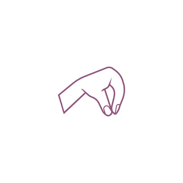 Icono Minimalista Mano Humana Sosteniendo Algo Ilustración Vectorial — Vector de stock