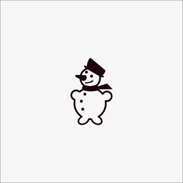 Snowman Web Icon Vector Illustration — Stock Vector