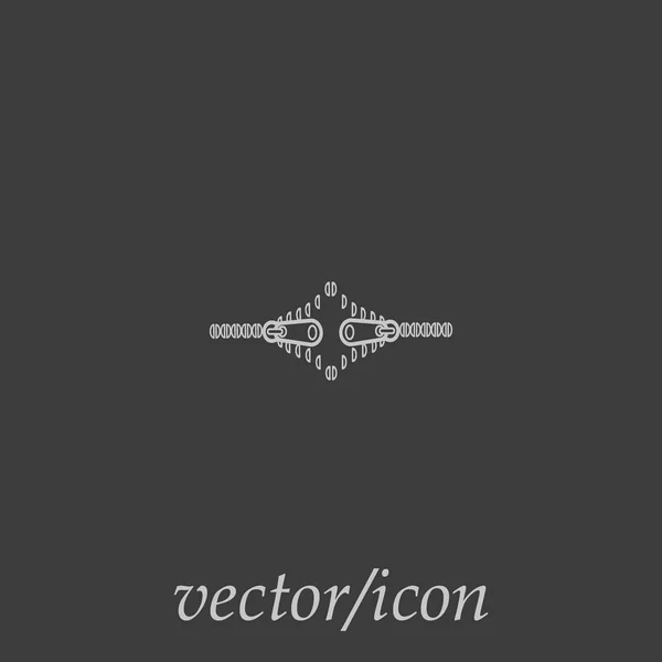 Cipzár Pókháló Ikon Vektoros Illusztráció — Stock Vector