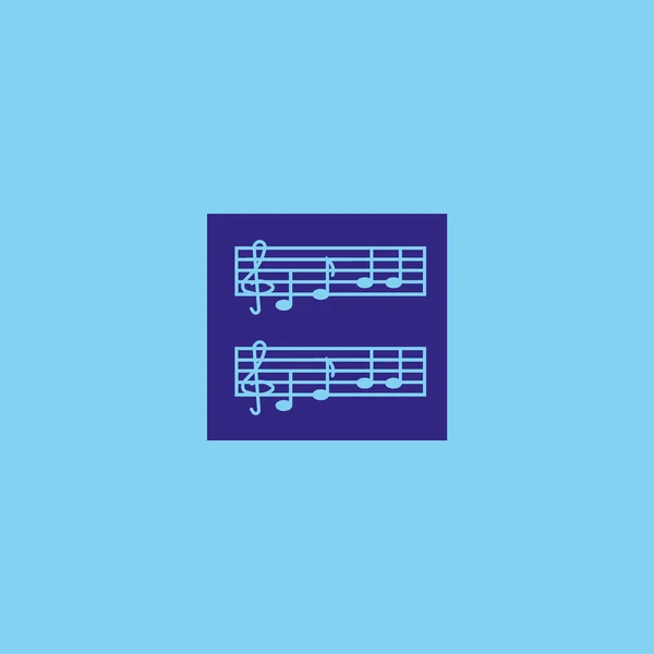 Notas Musicales Icono Plano Ilustración Vectorial — Archivo Imágenes Vectoriales