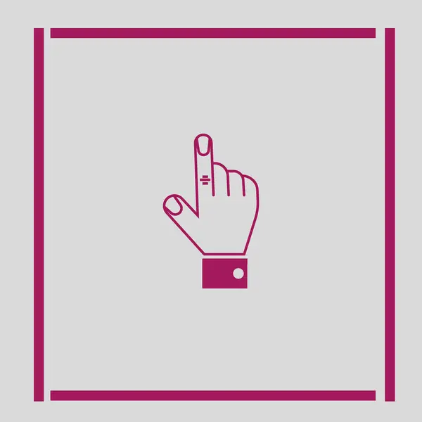 Icono Vectorial Minimalista Mano Apuntando Con Dedo — Vector de stock