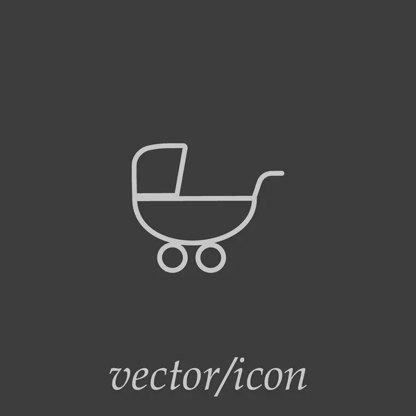 Cochecito Icono Estilo Plano Vector Ilustración — Vector de stock