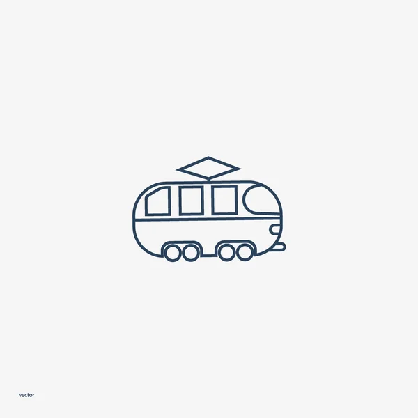 Minimalist Klasik Tramvay Vektör Simgesi — Stok Vektör