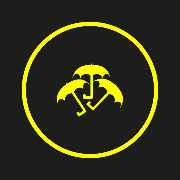 Three umbrellas vector illustration