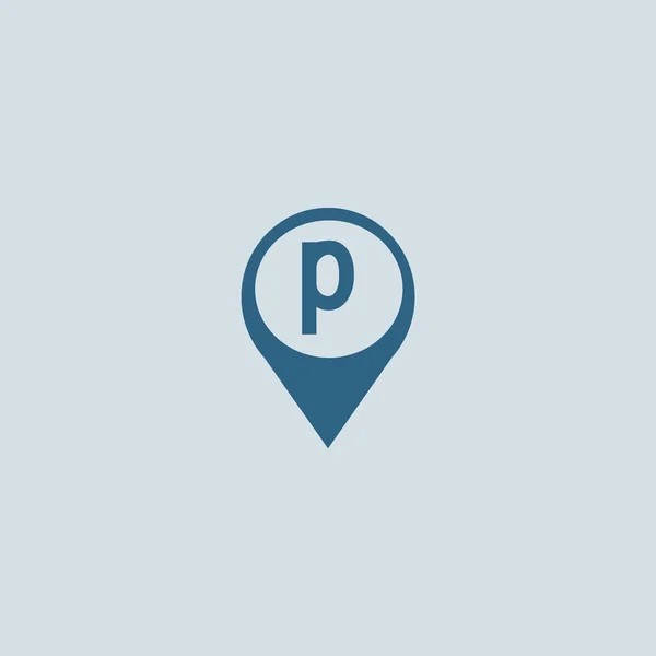 Mapy Wskaźnik Parking Znak Płaski Ikony Ilustracja Wektorowa — Wektor stockowy
