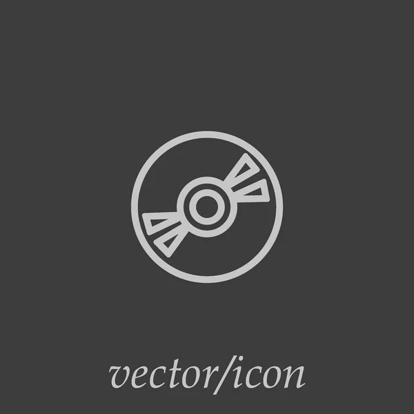 Ícone Plano Disco Compacto Vetor Ilustração — Vetor de Stock