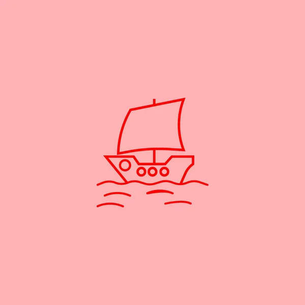 Boat Flat Icon Vector Illustration — Stock Vector