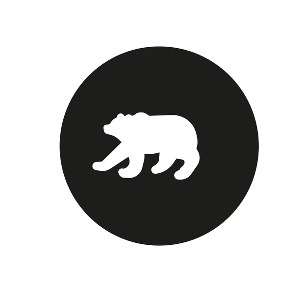 Минималистическая Векторная Икона Белого Медведя — стоковый вектор