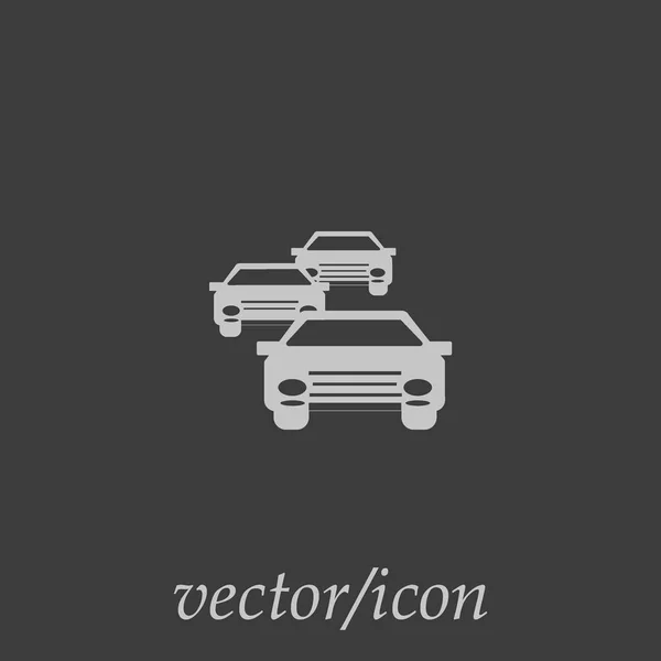 Icono Vectorial Minimalista Tres Coches Caballo — Vector de stock