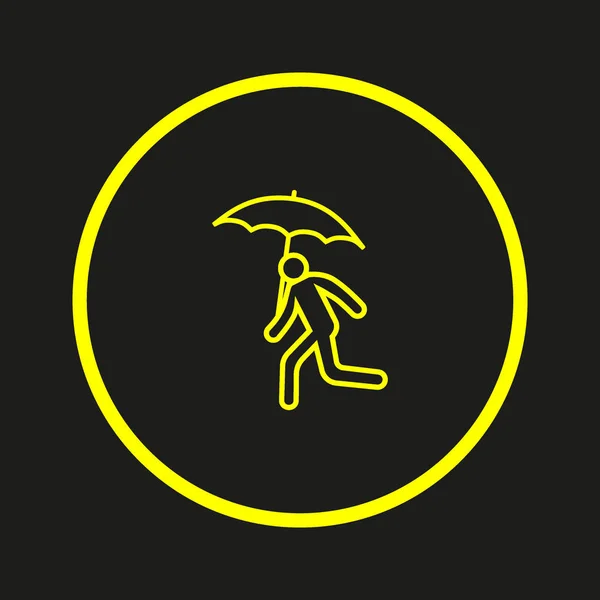 Человек Бегущий Зонтиком Векторная Иллюстрация — стоковый вектор