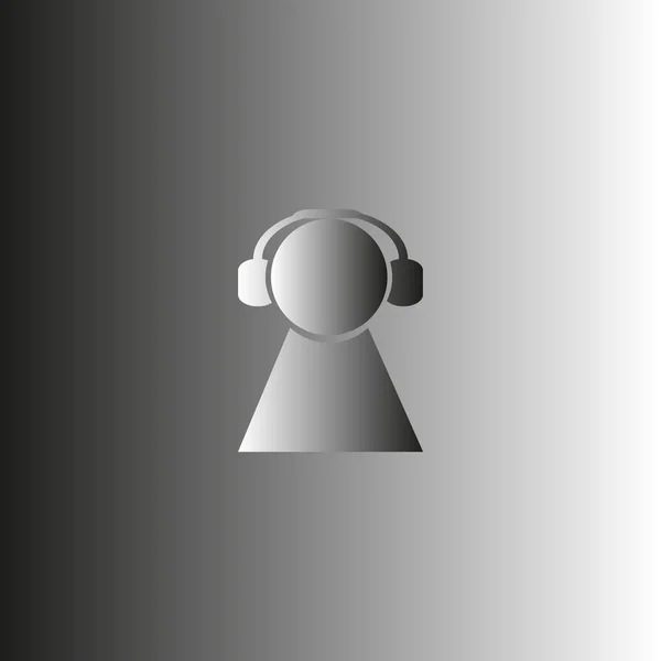 Auriculares Icono Plano Vector Ilustración — Vector de stock