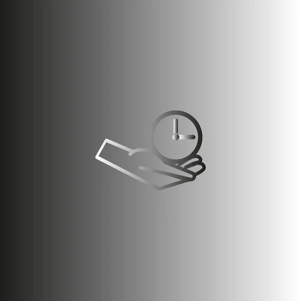 Mano Celebración Reloj Minimalista Vector Icono — Vector de stock