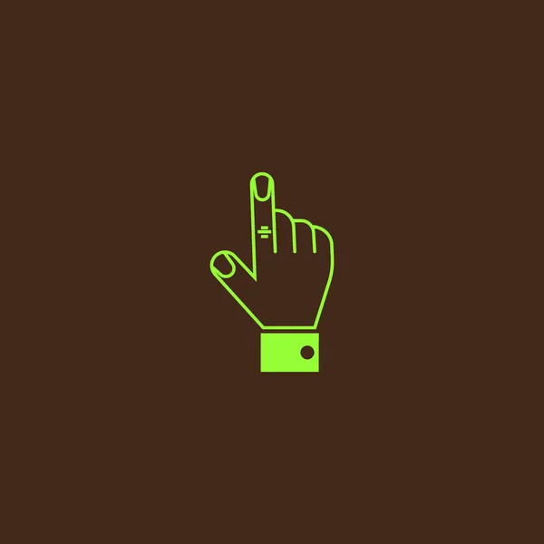 Minimalistische Vector Icoon Van Hand Wijzen Met Vinger — Stockvector