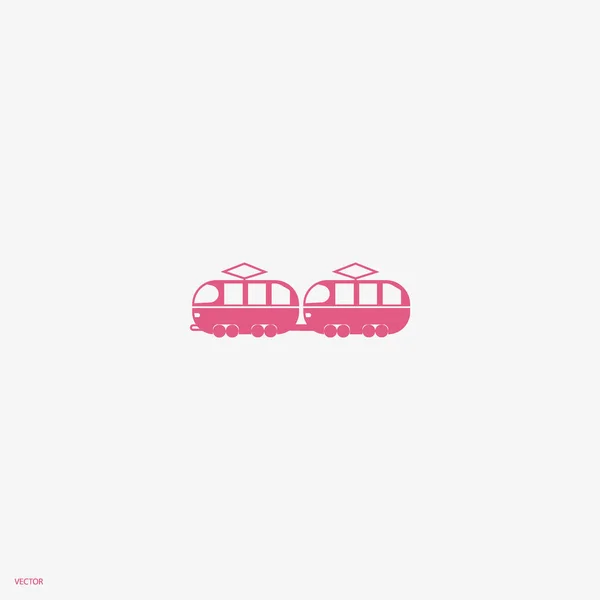 Minimalistische Klassieke Tram Vector Pictogram — Stockvector