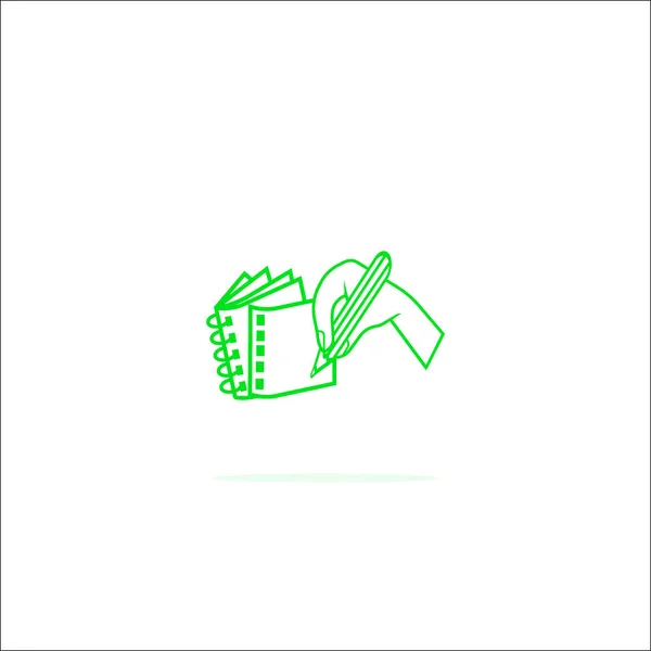 Hand Writing Flat Icon Vector Illustration — Stock Vector