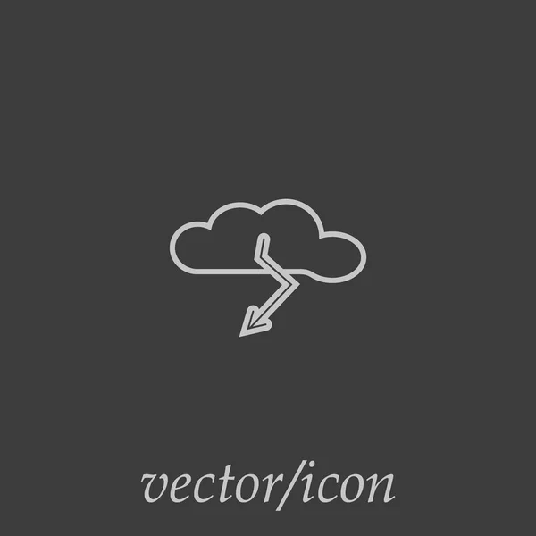 Nube Con Rayo Icono Plano Vector Ilustración — Archivo Imágenes Vectoriales