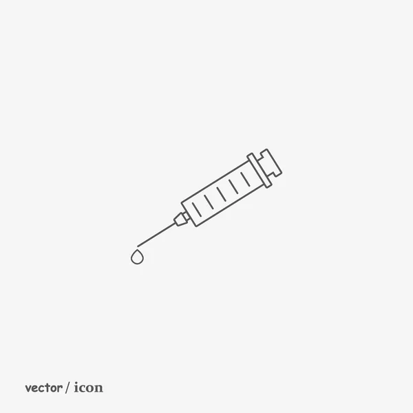 Медицинский Шприц Плоская Икона Вектор Иллюстрация — стоковый вектор