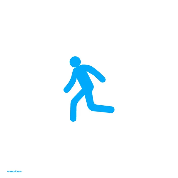 Hombre Corriendo Icono Plano Vector Ilustración — Archivo Imágenes Vectoriales