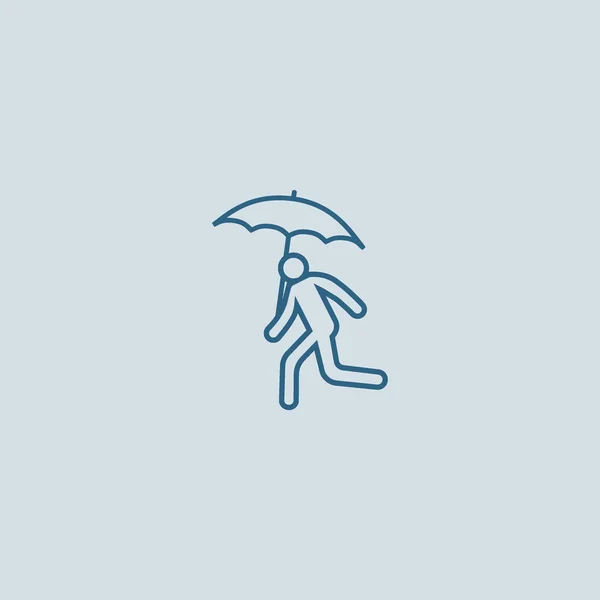 Persona Corriendo Con Paraguas Ilustración Vectorial — Vector de stock
