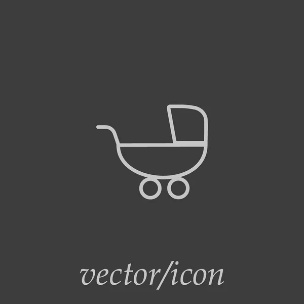 Cochecito Icono Estilo Plano Vector Ilustración — Vector de stock