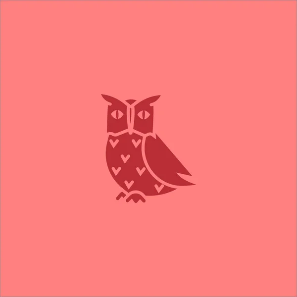 Minimalisitc Vector Icon Owl Bird — Stock Vector