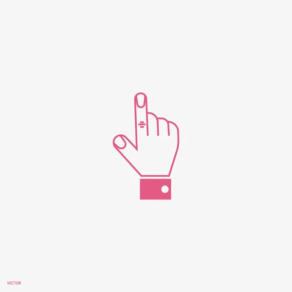指で指している手のミニマルなベクトルのアイコン — ストックベクタ
