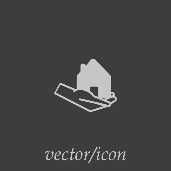 Casa Mano Concepto Bienes Raíces — Vector de stock