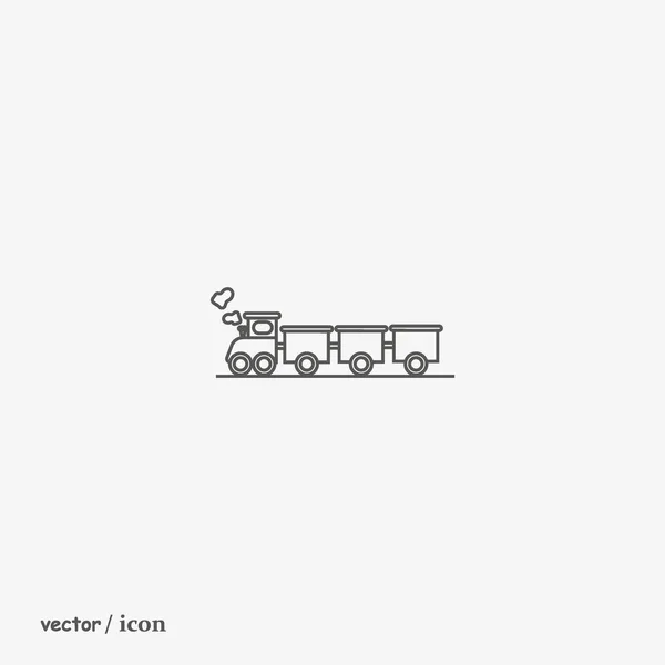 Pictogram Van Locomotief Spoorlijn Rails Trein Vectorillustratie — Stockvector