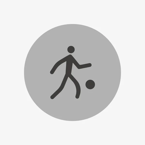 Silueta Hombre Corriendo Con Bola Icono Simple — Vector de stock