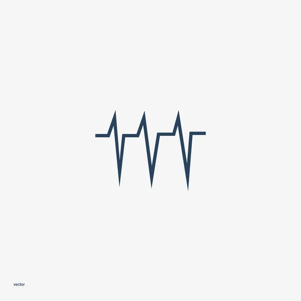 Cardiogramme Cardiaque Icône Plate Vecteur Illustration — Image vectorielle