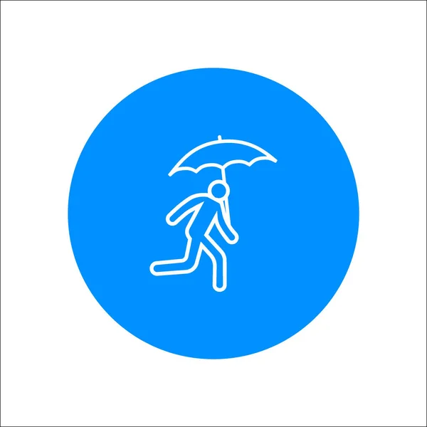 带伞的跑步人矢量插图图标 — 图库矢量图片