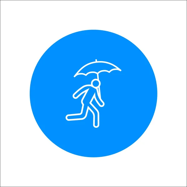 Vector Illustration Icon Running Man Umbrella — Stock Vector