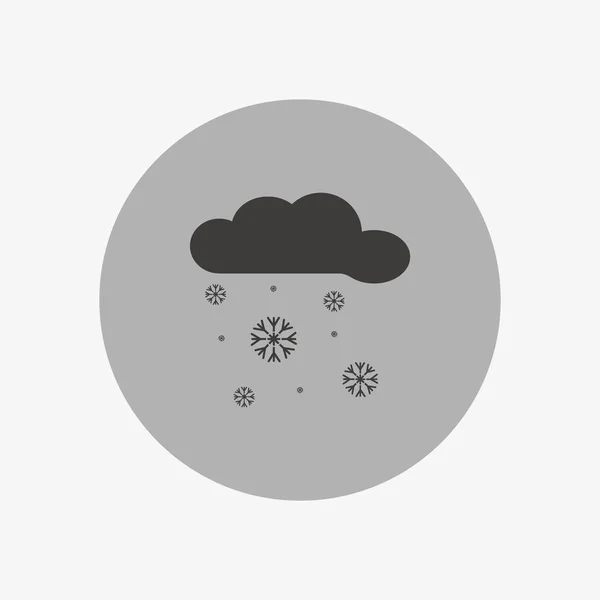 Nevado Nuvem Plana Ícone Vetor Ilustração — Vetor de Stock