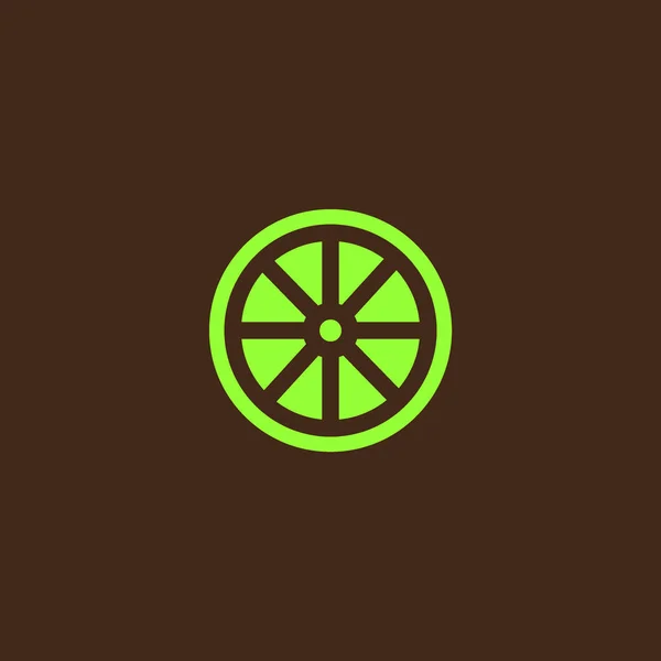 Minimalistic Vector Icon Sliced Lemon — Stock Vector