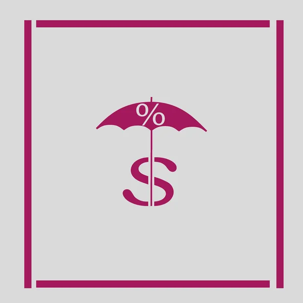 Paraguas Colorido Con Ilustración Vector Signo Dólar — Vector de stock