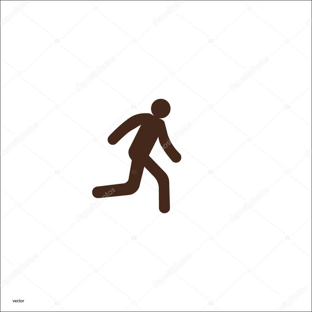 Silhouette of running man simple icon