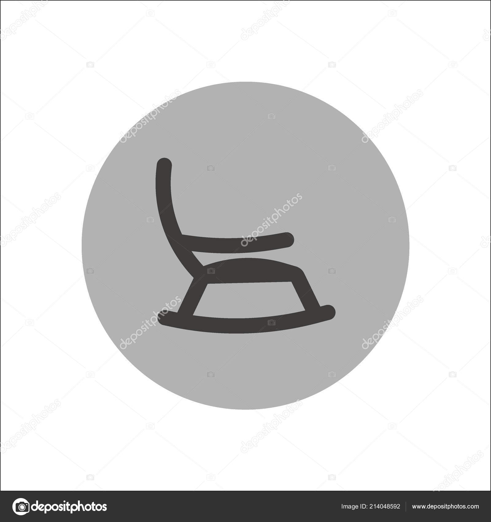 Rocking Chair Flat Icon Vector Illustration Stock Vector