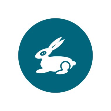 Tavşan düz simgesi, vektör çizim