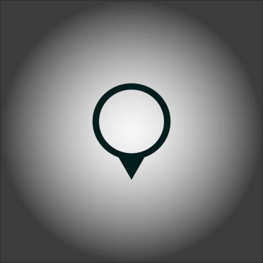 işaretçi düz stil ikonu, vektör çizim 