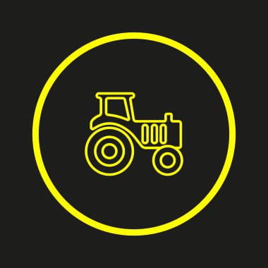 Traktör düz simgesi, vektör illüstrasyonu 