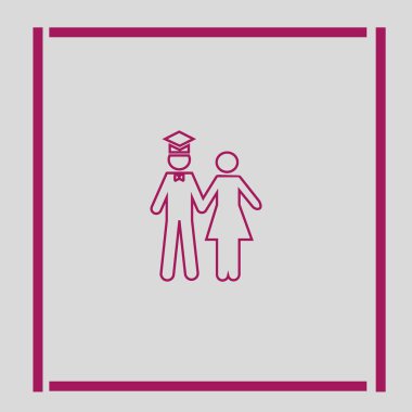 Öğrenciler düz simgesi, vektör çizim