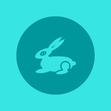 Tavşan düz simgesi, vektör çizim