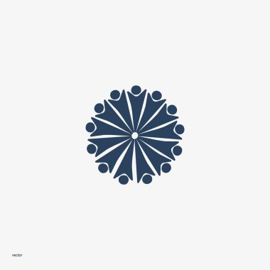 İnsanlar Daire kutsal kişilerin resmi, vektör çizim 