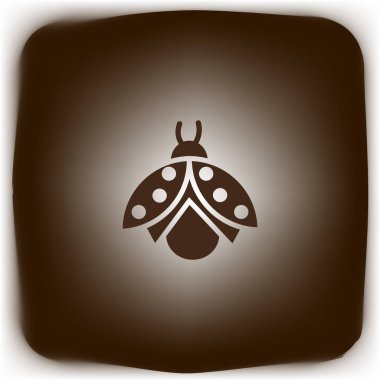 uğur böceği düz simgesi, vektör, illüstrasyon 