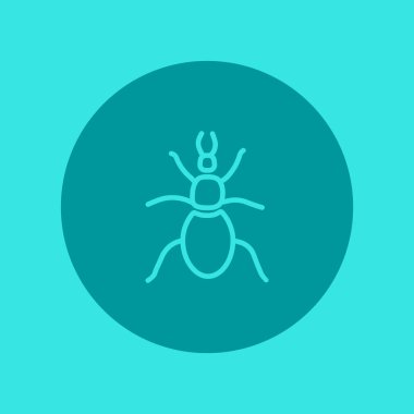 geyik böceği düz simgesi, vektör, illüstrasyon