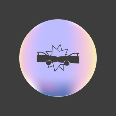 Araba kazası minimalist vektör simgesi