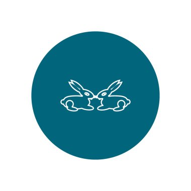 Tavşan düz simgesi, vektör çizim