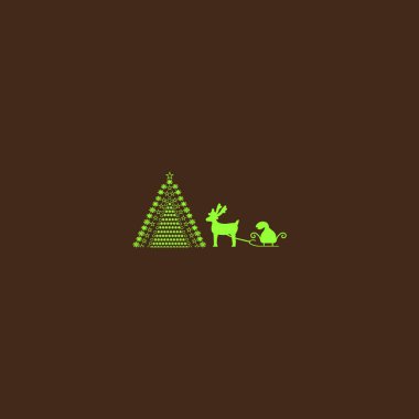 Noel reindeer Logo şablonu