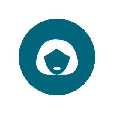 kadın baş kısa saç modeli ile minimalist vektör simgesi