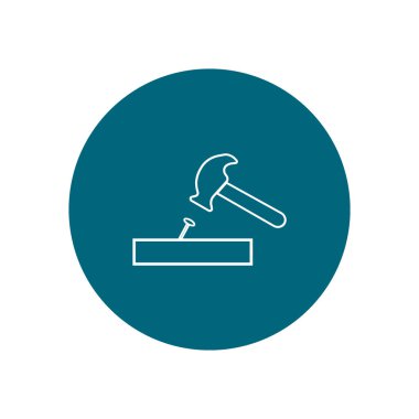 isabet tırnak düz simgesi, vektör, illüstrasyon çekiç